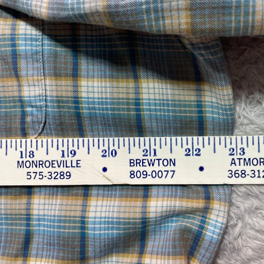 The North Face Mens XL Blue Plaid Button Down Long Sleeve Shirt Flannel Style